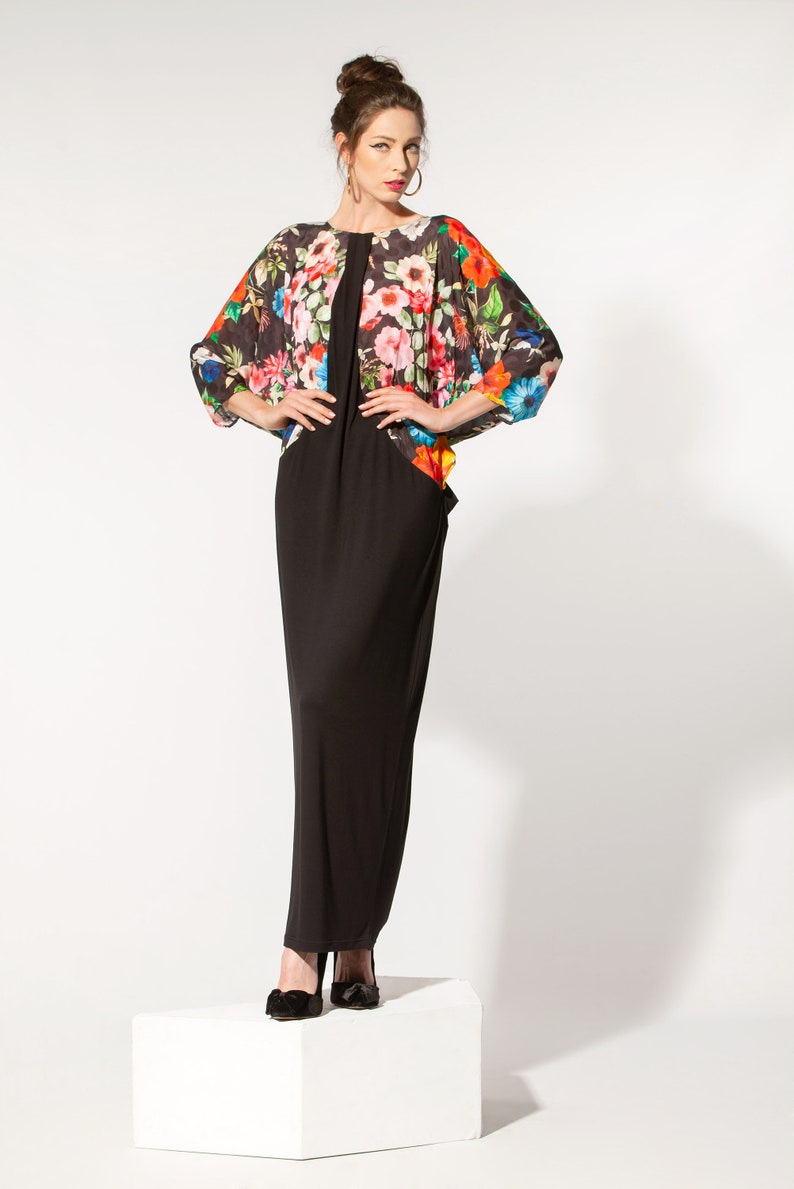 045.378 Floral Long Sleeve Maxi Dress