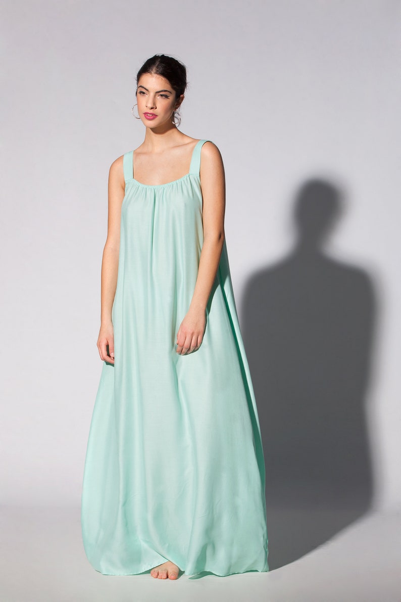 Mint Khadi Tencel Kaftan Set main image 1