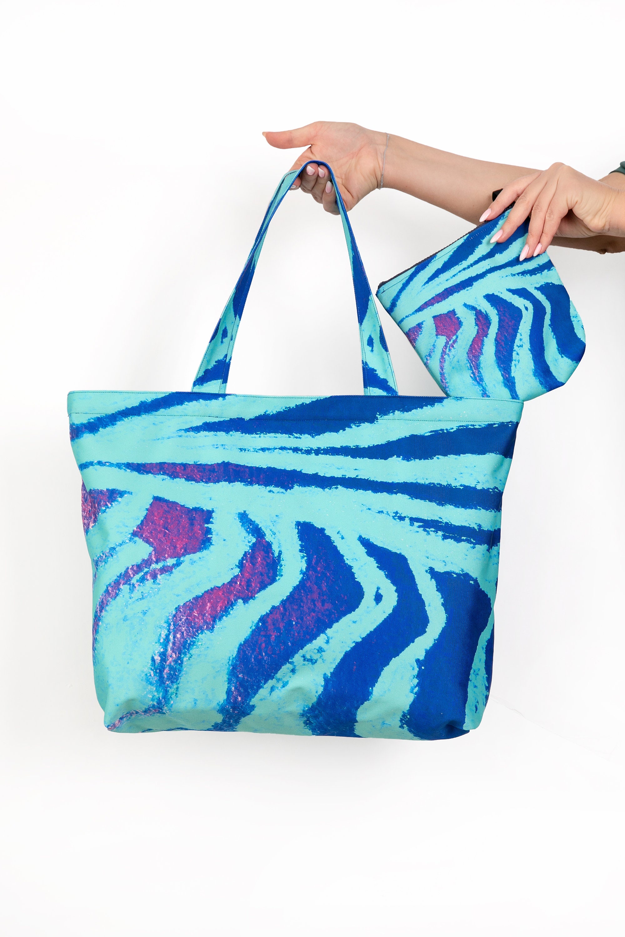 Leopard Canvas Tote Bag With Large Purse, Uv-protected and