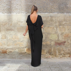 Black Formal Dress, Open Back Dress, Plus Size Clothing, Summer Kaftan Dress, Abaya Dress, Backless Kaftan Dress, Loose Fit Dress