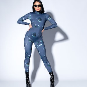Rave Bodysuit, Festival Outfit, Rave Outfit, Catsuit, Spandex Catsuit, Festival Clothing, Rave Party image 6