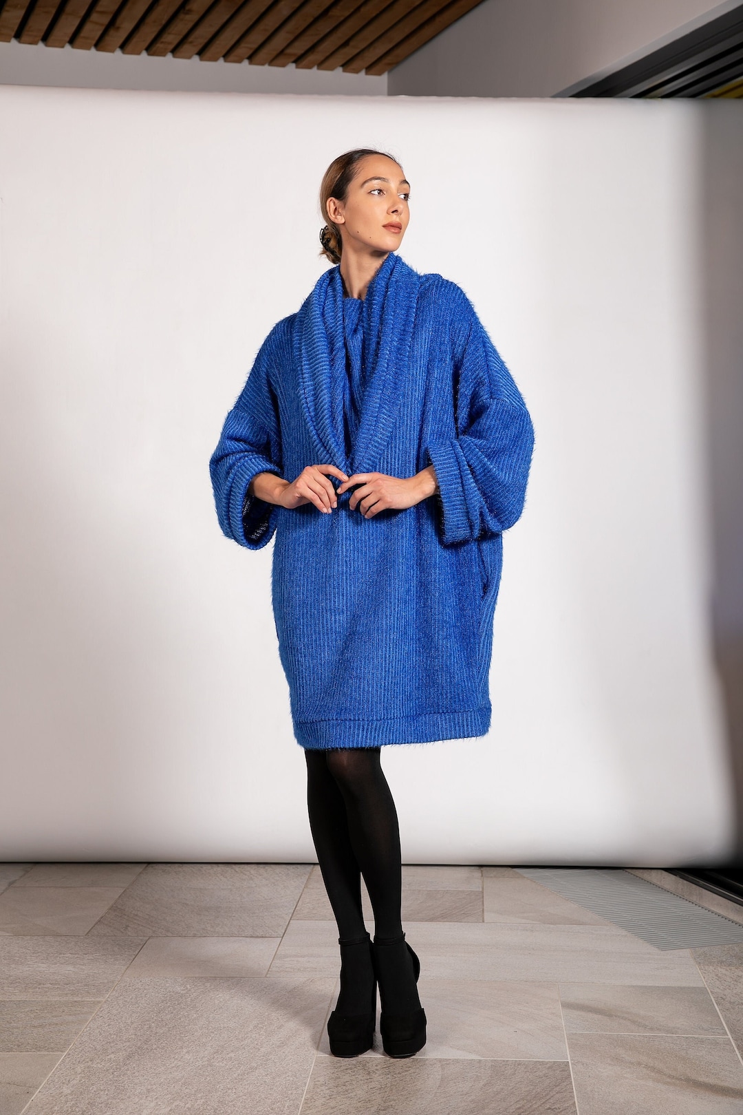 Pull Oversize Vestito Lungo Con Maglione Sopra Maglione Oversize