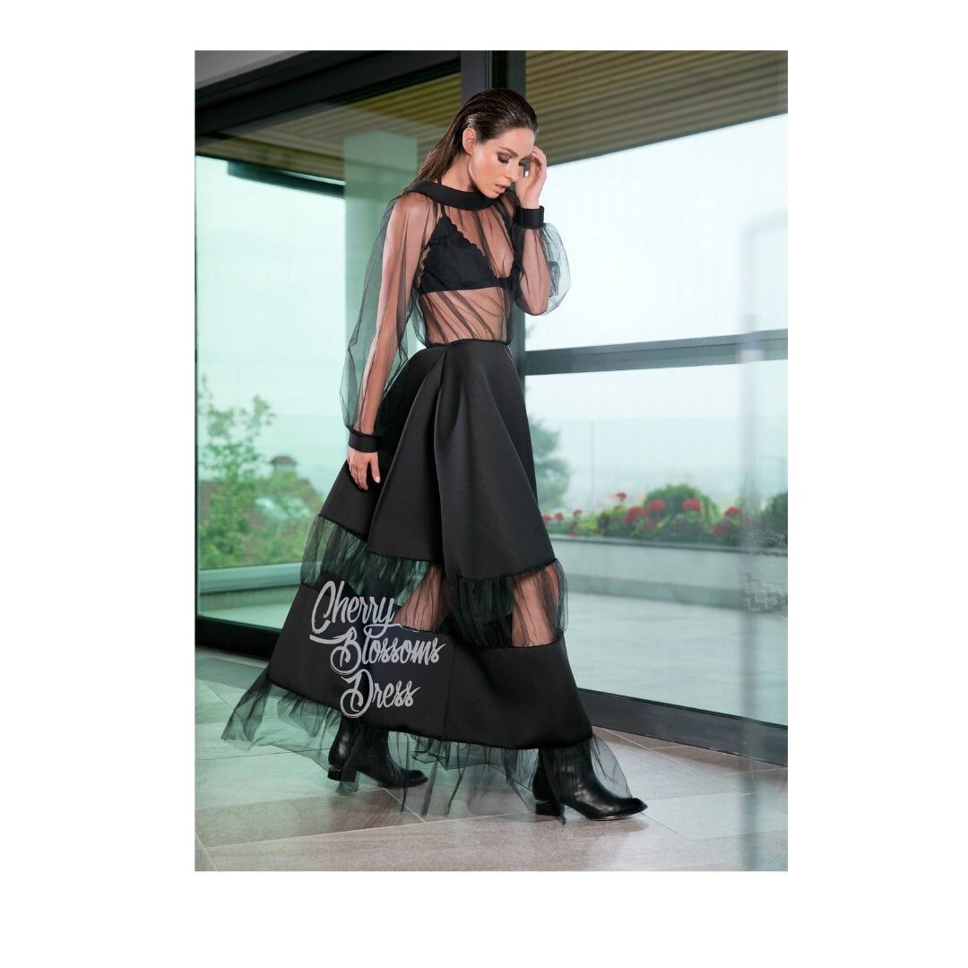 Cyberpunk Cosplay Black Wedding Dress, Cyberpunk Clothing