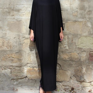 Black Kaftan Dress, Gothic Dress, Plus Size Clothing, Black Maxi Dress, Loose Abaya Dress, Oversize Black Dress image 4