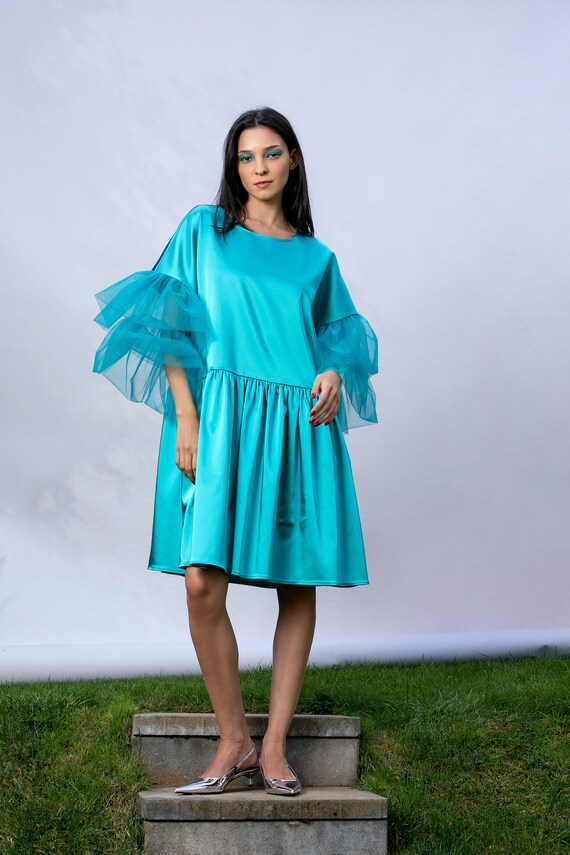 Satin Midi Dress, Custom Dress by Measurements and Height, Wedding Guest  Dress, Prom Dress, Elegant Dress, Extravagant Clothing - Etsy Israel