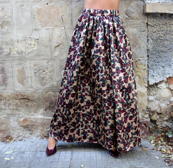 High Waist Floral Skirt 04A.176 | Etsy