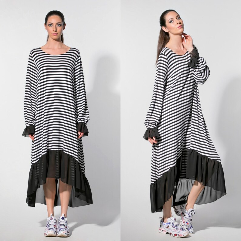 black and white gown plus size