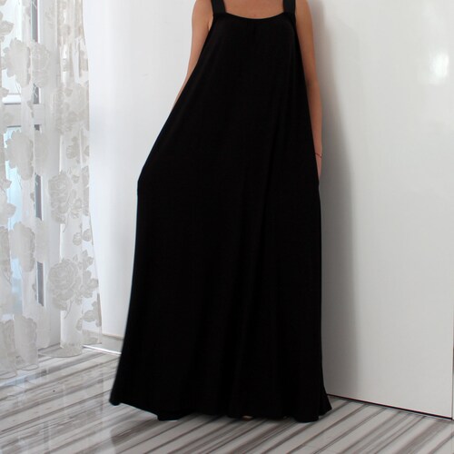 Black Dress Summer Kaftan Dress Plus Size Etsy