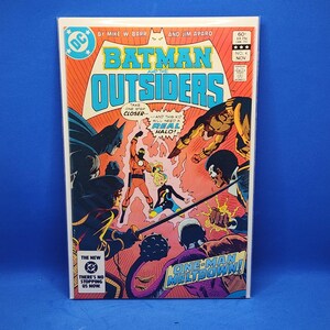 May include: A vintage Batman and the Outsiders comic book, issue number 4, dated November. The cover features colorful illustrations of Batman and various characters in action, with bold text reading Batman and the Outsiders and One-Man Meltdown.