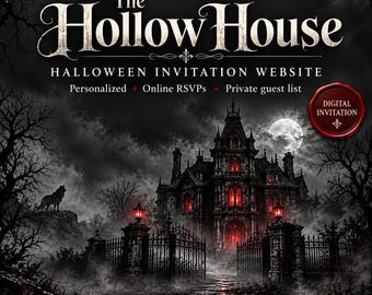 Website für Halloween-Einladungen im Spukhaus mit RSVP-Funktion | Personalisierte digitale Einladung zur Gruselparty