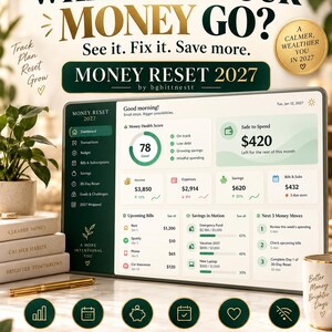 Money Reset 2027 Offline HTML Budget App | Personal Finance Dashboard (Digital Download)