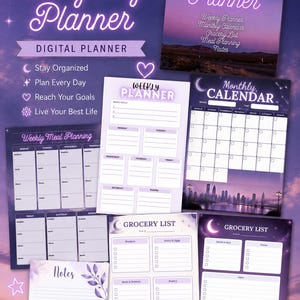 Mitt Allt-Plannerpaket: Månadskalender, Veckoplanerare, Inköpslista (Digital Nedladdning)