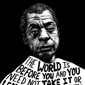 James Baldwin - Author Portrait & Quote - 12x16 Art Print for Classrooms, Libraries and Book Lovers