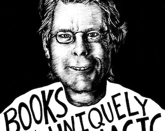 Stephen King - Author Portrait & Quote - 12x16 Art Print for Classrooms, Libraries and Book Lovers