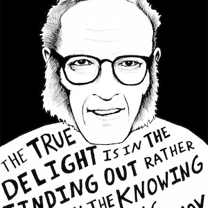 Isaac Asimov - Author Portrait & Quote - 12x16 Art Print for Classrooms, Libraries and Book Lovers