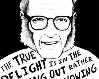 Isaac Asimov - Author Portrait & Quote - 12x16 Art Print for Classrooms, Libraries and Book Lovers