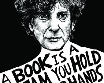 Neil Gaiman - Author Portrait & Quote - 12x16 Art Print for Classrooms, Libraries and Book Lovers