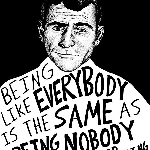Rod Serling - Author Portrait & Quote - 12x16 Art Print for Classrooms, Libraries and Book Lovers