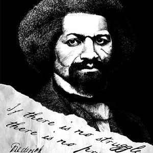 Frederick Douglass - Historical Portrait & Quote - 12x16 Art Print for Classrooms, Libraries and History Buffs