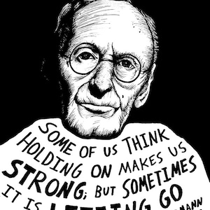 Hermann Hesse - Author Portrait & Quote - 12x16 Art Print for Classrooms, Libraries and Book Lovers