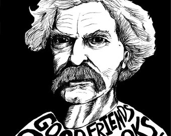Mark Twain - Author Portrait & Quote - 12x16 Art Print for Classrooms, Libraries and Book Lovers