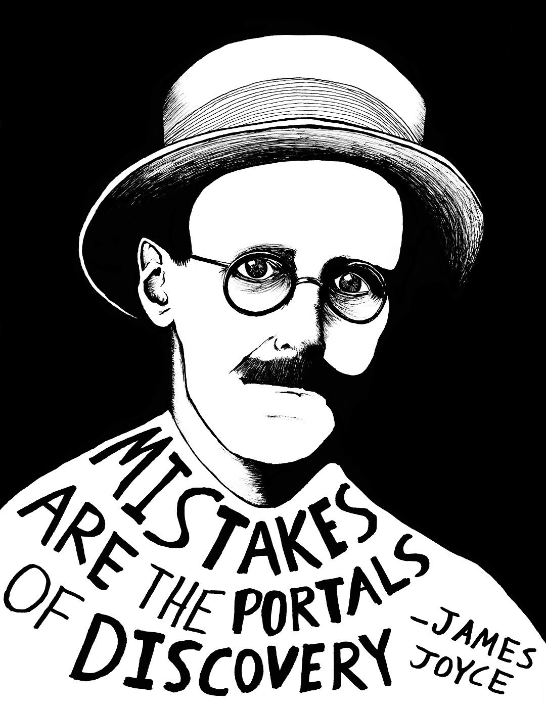 James Joyce - Author Portrait & Quote - 12x16 Art Print for