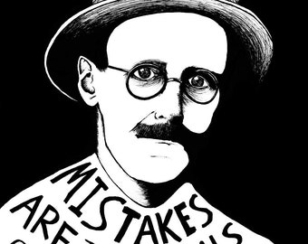 James Joyce - Author Portrait & Quote - 12x16 Art Print for Classrooms, Libraries and Book Lovers