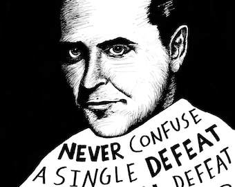 F. Scott Fitzgerald Art Print: Author Portrait with Quote (12x16)