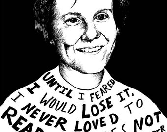 Harper Lee - Author Portrait & Quote - 12x16 Art Print for Classrooms, Libraries and Book Lovers