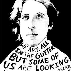 Oscar Wilde - Author Portrait & Quote - 12x16 Art Print for Classrooms, Libraries and Book Lovers