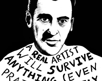 J. D. Salinger - Author Portrait & Quote - 12x16 Art Print for Classrooms, Libraries and Book Lovers