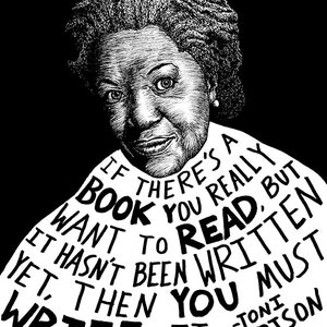 Toni Morrison - Author Portrait & Quote - 12x16 Art Print for Classrooms, Libraries and Book Lovers