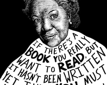 Toni Morrison - Author Portrait & Quote - 12x16 Art Print for Classrooms, Libraries and Book Lovers