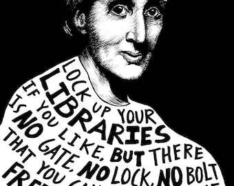 Virginia Woolf - Author Portrait & Quote - 12x16 Art Print for Classrooms, Libraries and Book Lovers