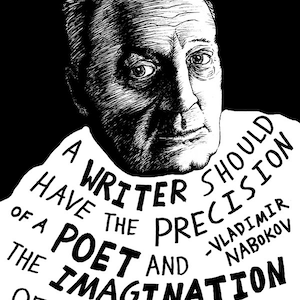 Vladimir Nabokov - Author Portrait & Quote - 12x16 Art Print for Classrooms, Libraries and Book Lovers