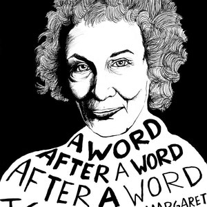 Margaret Atwood - Author Portrait & Quote - 12x16 Art Print for Classrooms, Libraries and Book Lovers