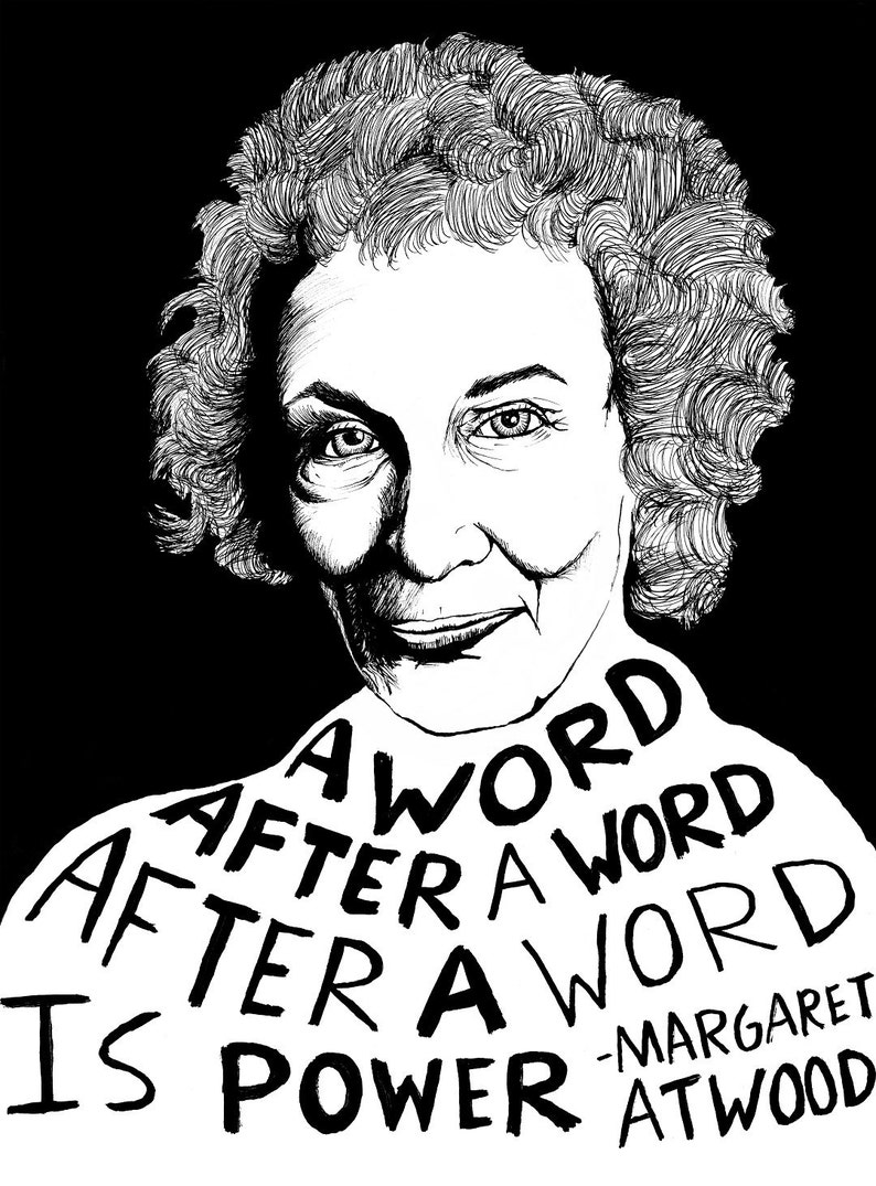 Margaret Atwood Author Portrait & Quote 12x16 Art Print for Classrooms, Libraries and Book Lovers image 1