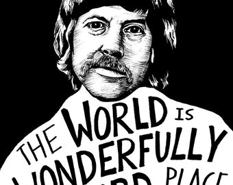 Tom Robbins - Author Portrait & Quote - 12x16 Art Print for Classrooms, Libraries and Book Lovers