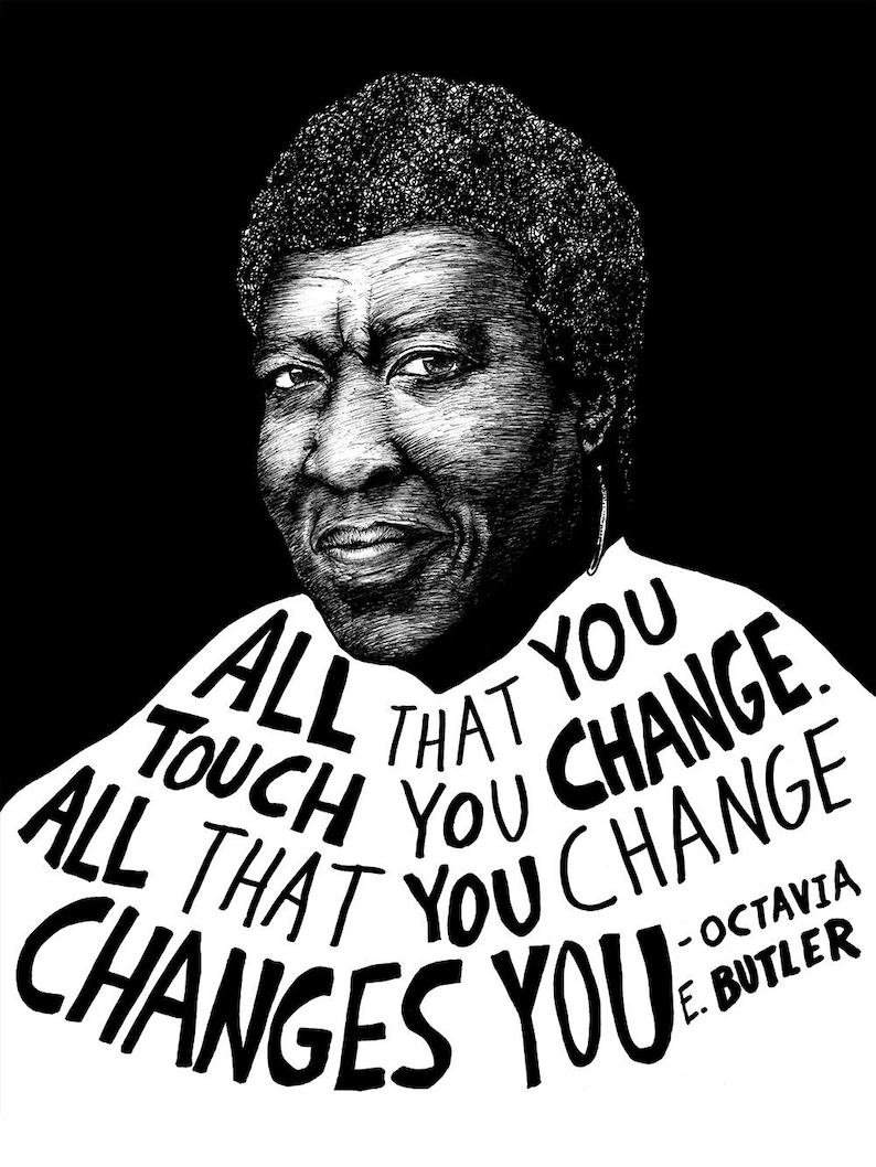 Octavia E. Butler Author Portrait & Quote 12x16 Art Print for Classrooms, Libraries and Book Lovers zdjęcie 1
