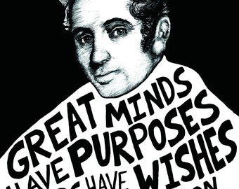 Washington Irving - Author Portrait & Quote - 12x16 Art Print for Classrooms, Libraries and Book Lovers