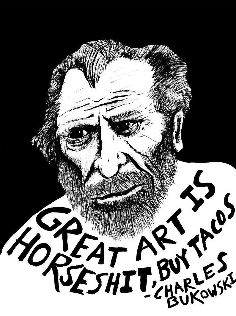 Charles Bukowski Author Portrait & Quote 12x16 Art Print for Classrooms, Libraries and Book Lovers Bild 1