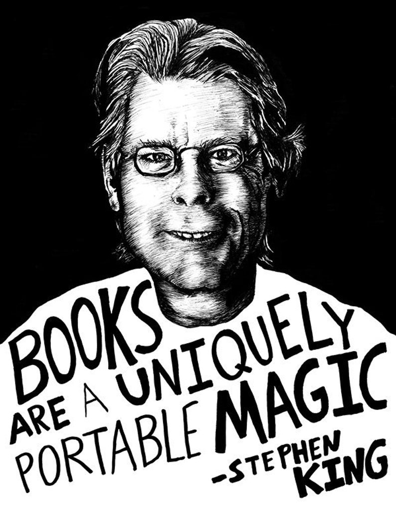 Stephen King Author Portrait & Quote 12x16 Art Print for Classrooms, Libraries and Book Lovers image 1