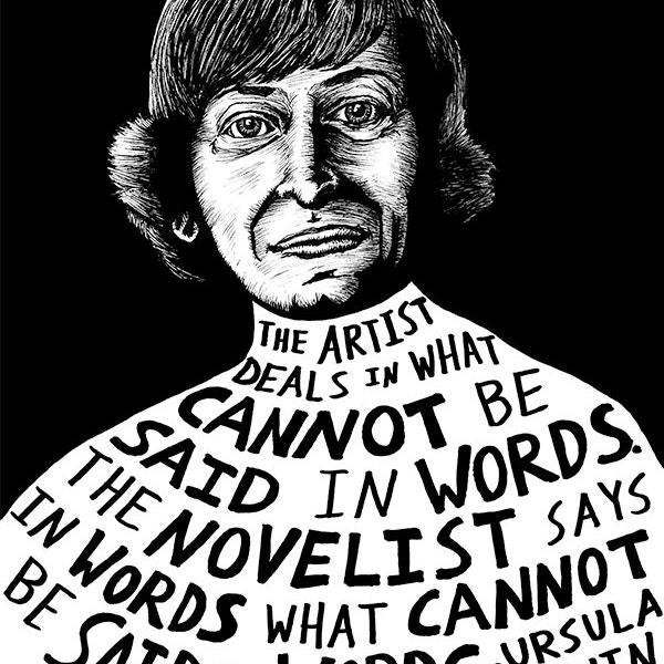 Ursula LeGuin - Author Portrait & Quote - 12x16 Art Print for Classrooms, Libraries and Book Lovers