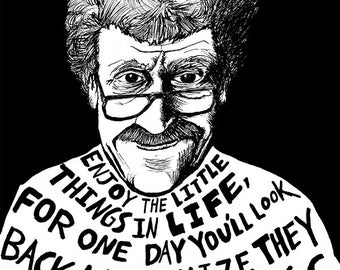 Kurt Vonnegut - Author Portrait & Quote - 12x16 Art Print for Classrooms, Libraries and Book Lovers