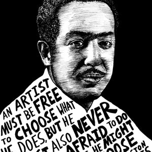 Langston Hughes - Author Portrait & Quote - 12x16 Art Print for Classrooms, Libraries and Book Lovers