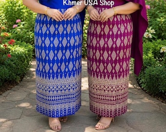 Asian Plus Size 2XL-3XL Stretchable Skirt | Soft Stretchy Fabric, Pull-On, No Zipper, Waist 38”–45”, Length 34