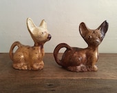 Sewer Tile Pottery Folk Art Dogs Ohio early 1900s Antique End of Day Chihuahuas FREE DOMESTIC SHIPPING