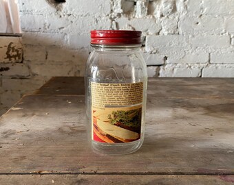 Vintage Mason Jar, Witloof seed packet from Zettler General Store, Columbus Ohio, canning jar collectible ephemera FREE DOMESTIC SHIPPING