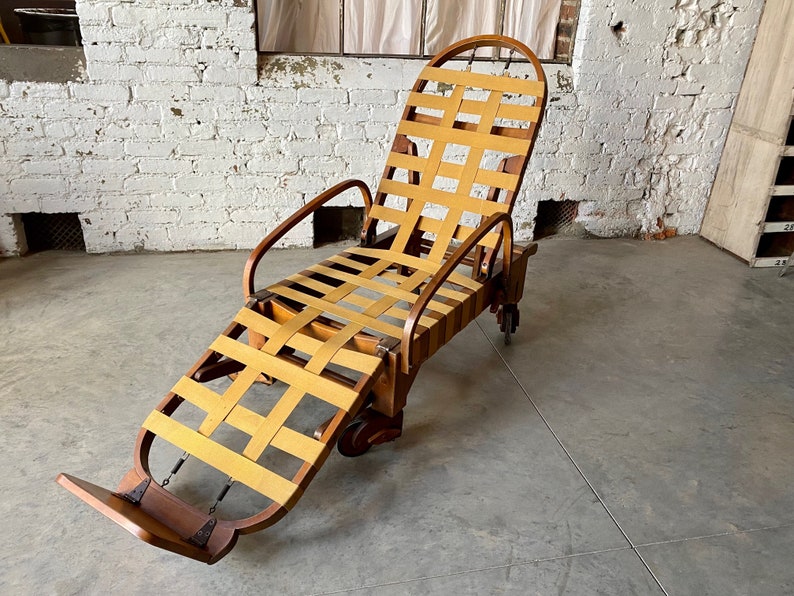 Midcentury Lounger, Sanatorium, Vintage Medical, Lounge Chair, Rare and