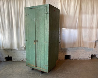 Painted Workshop Cabinet / Factory Storage Locker c. 1950s